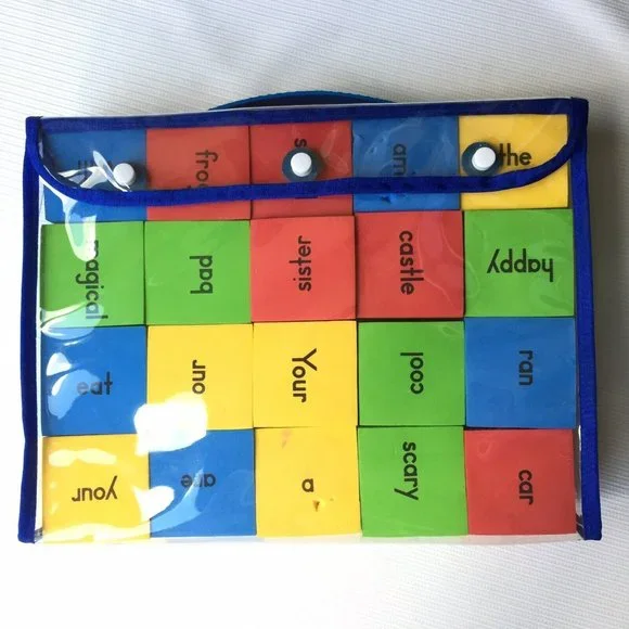 Foam Word Blocks Cubes Children's Language Learning Kids Education Carry Set - Picture 2 of 10